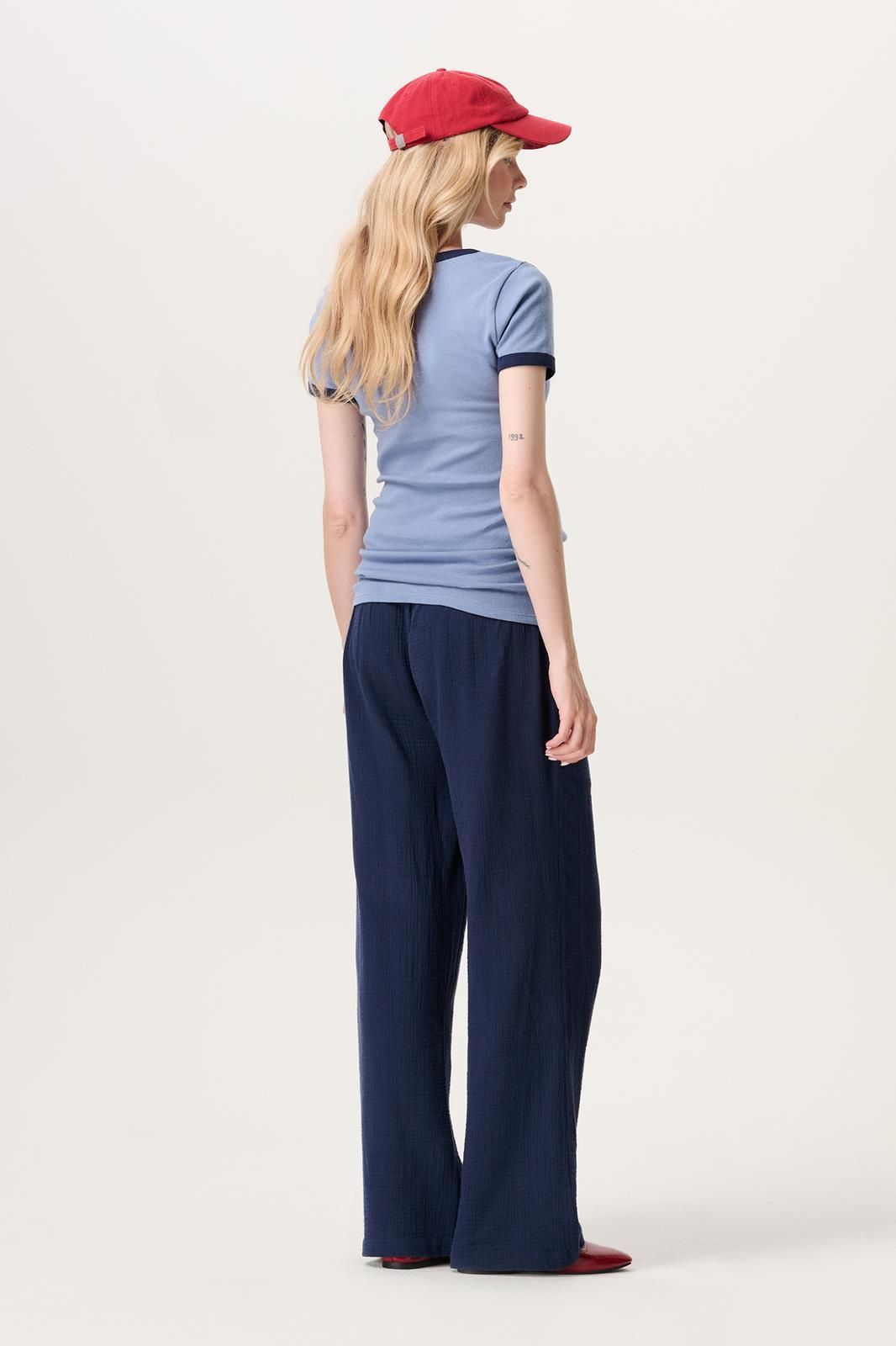 Noppies Maternity Casual broek wide leg fit - Naval Academy
