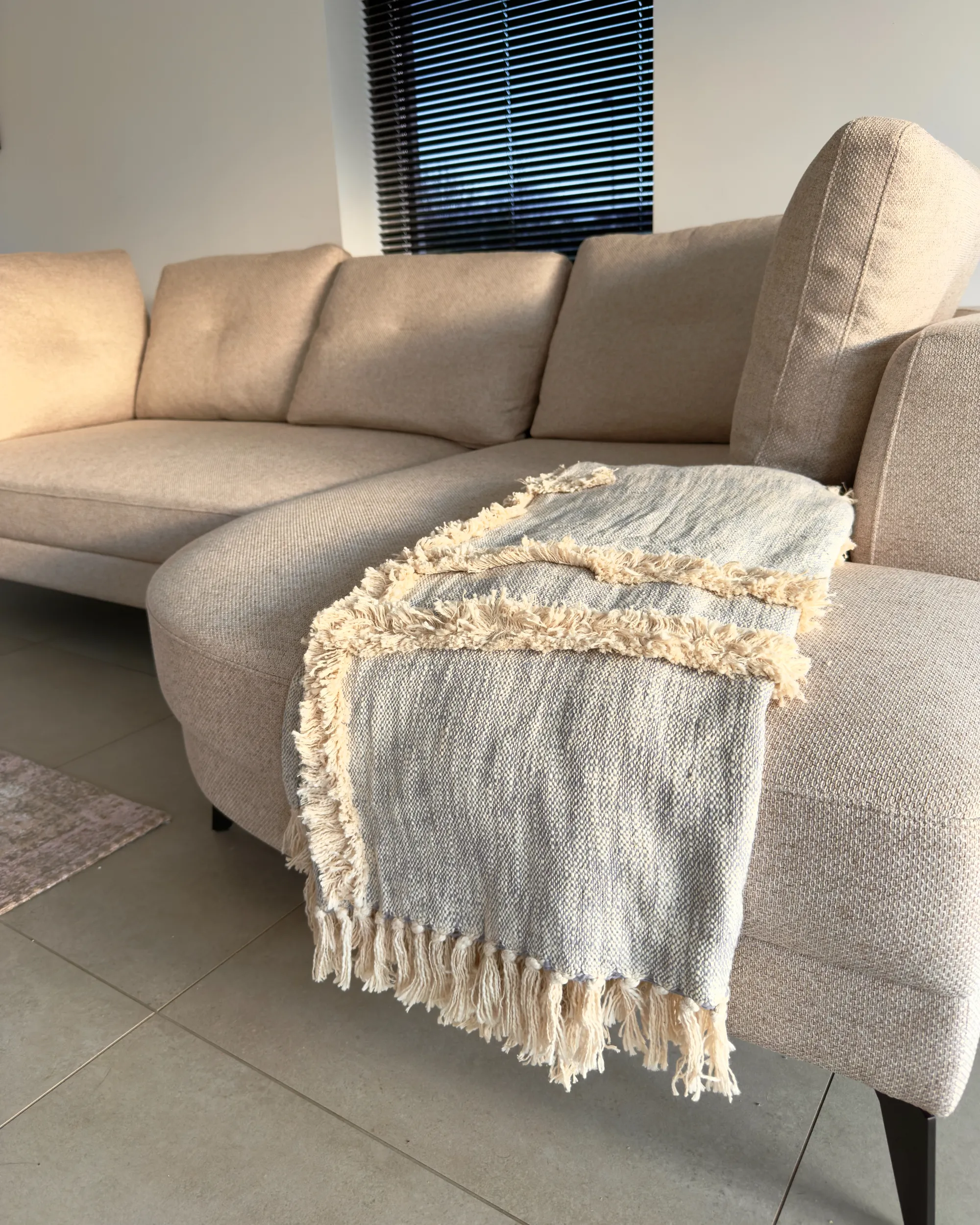 Plaid HOSPET Katoen 130 x 180 cm Grijs
