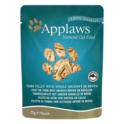 Sachê de 70g de atum e anchovas Applaws para gatos