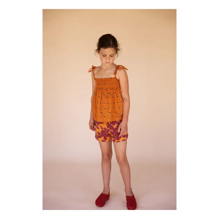 Longlivethequeen Short Fleurs Eponge | Orange