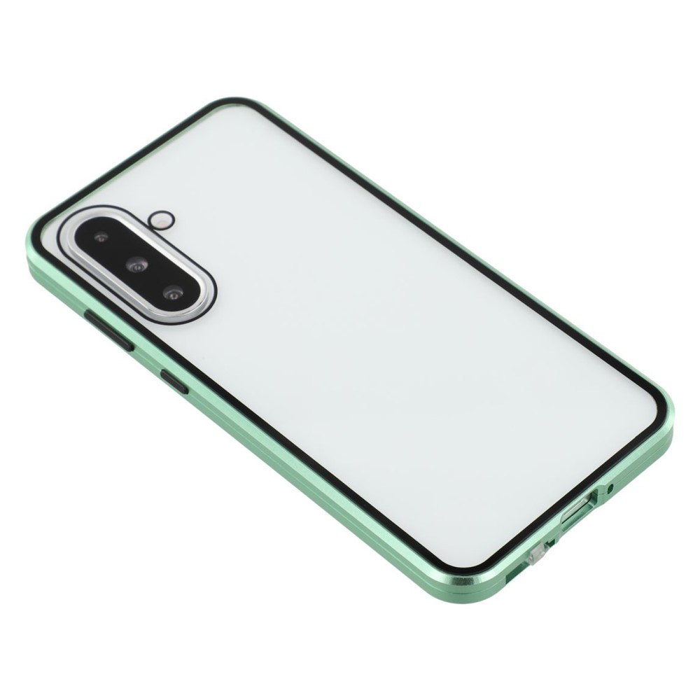 Samsung Galaxy A56 Magnetische Alu Schutzhülle mit Panzer Glas Backcover   Displayschutz (Magnet-Technologie) - Grün