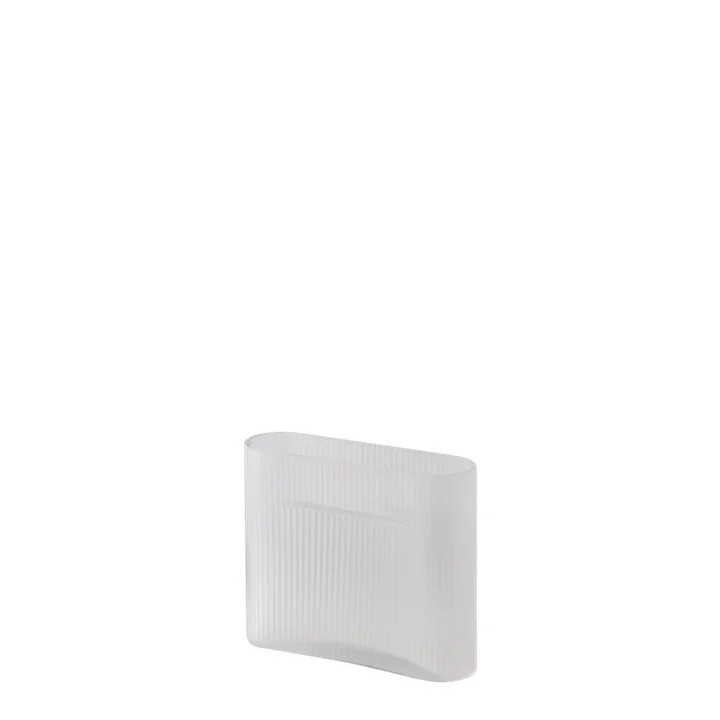 Muuto - Ridge Vase, H 16,5 cm, Glas, weiss