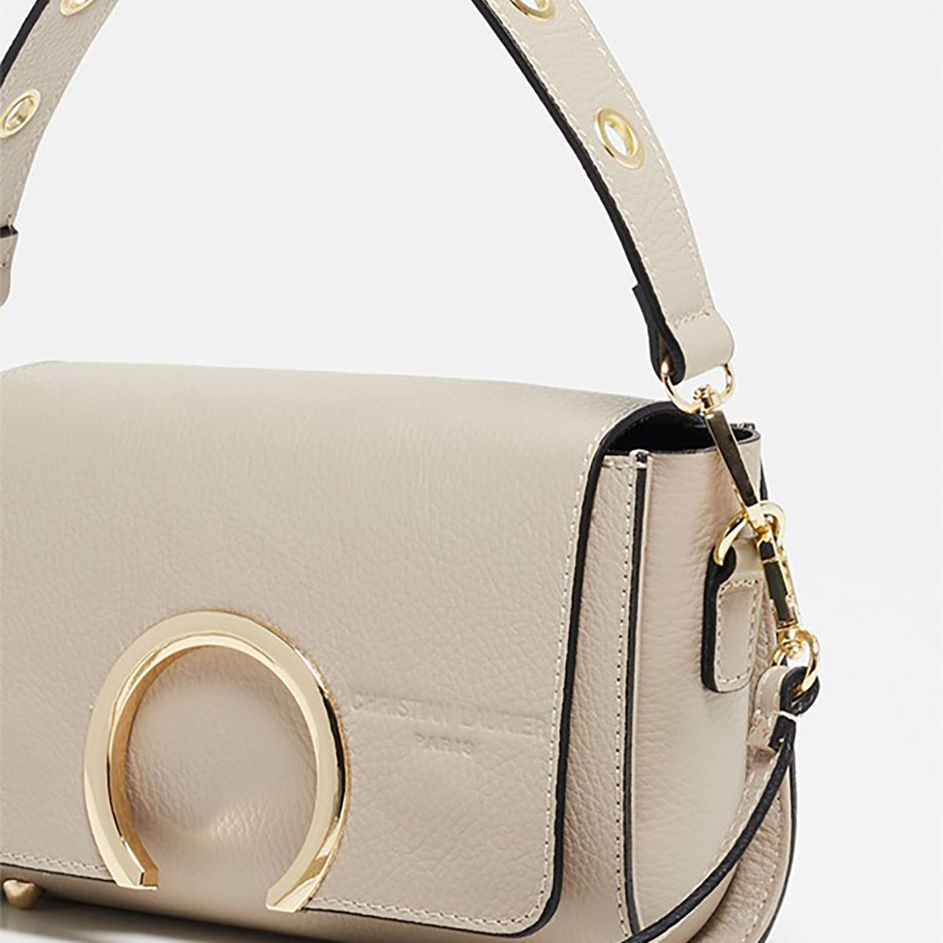 Christian Laurier Sac à main en Cuir Ralph taupe clair  - 26x14x8 cm