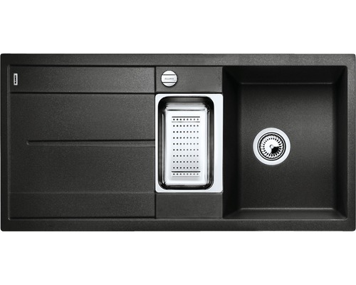 Blanco METRA 6 SF spoelbak, 990 x 490 mm, antraciet, 519113, 1 bak, met afdruiprek en kleine bak, bak rechts