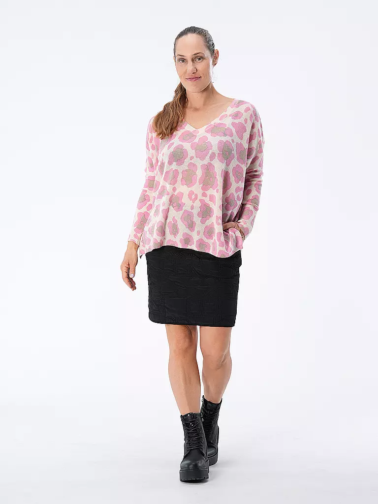 ABSOLUT Kaschmirpullover CAMILLE PRINT rosa