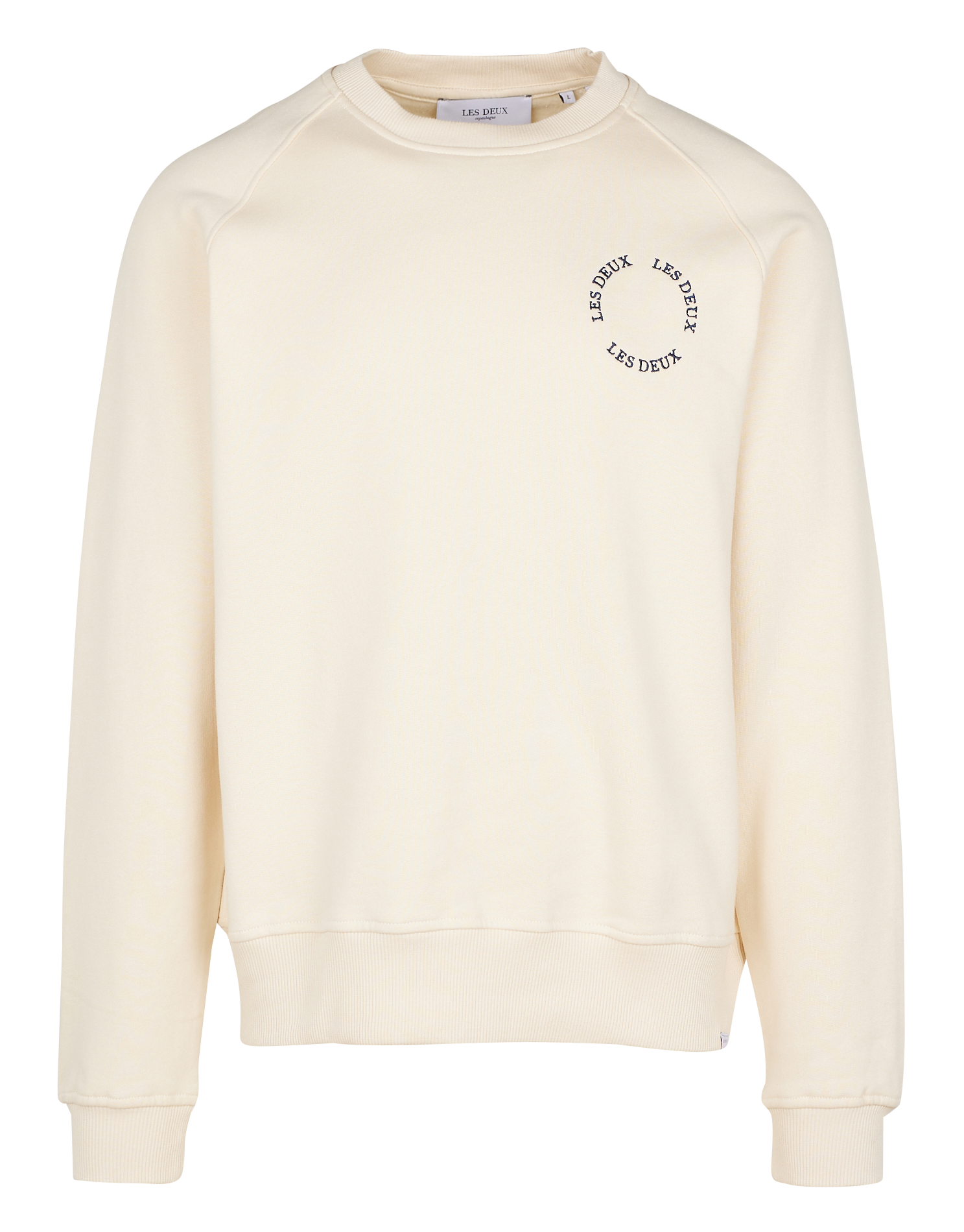 Sweat col rond regular-fit brodé en coton | Beige