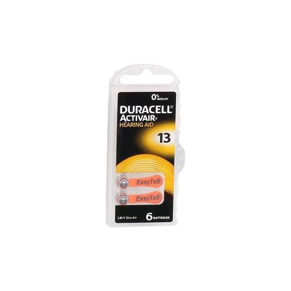 Duracell Pilha Botão DA13 Hearing Aid 6x Blister PZD-DA13