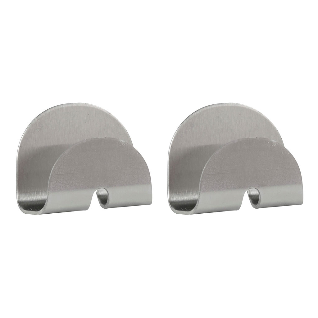 Lot de 2 crochets adhésifs inox satiné forme U