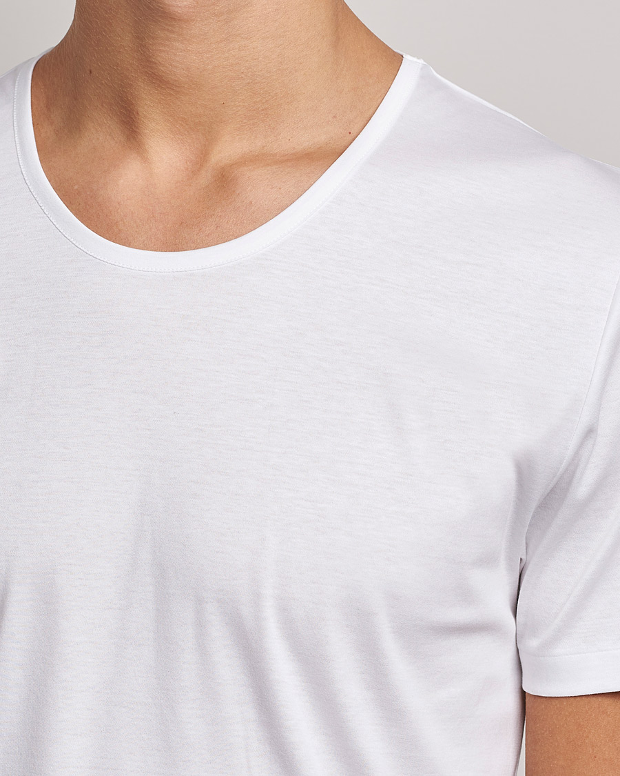 Zimmerli of Switzerland Sea Island Cotton Crew Neck T-Shirt White