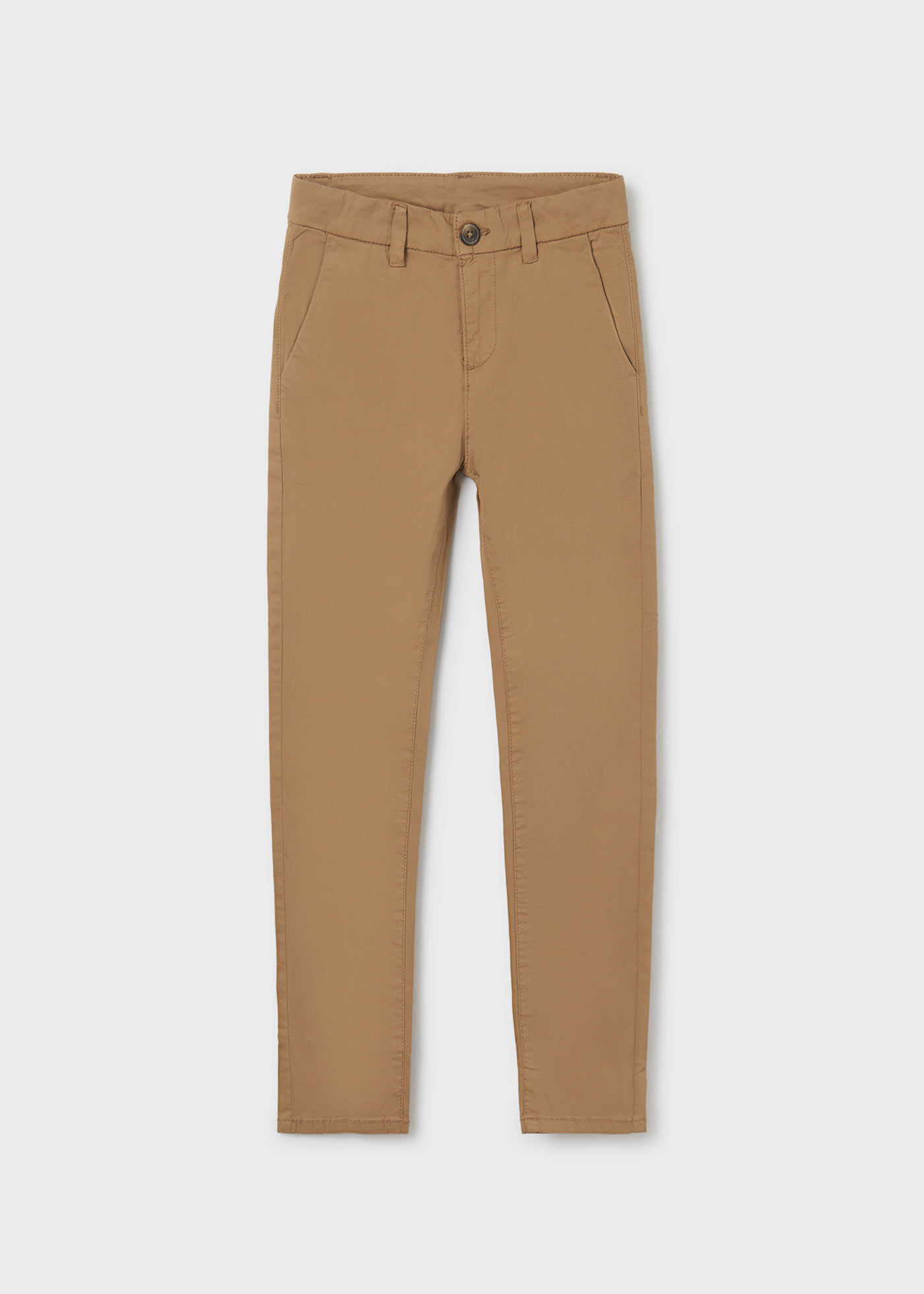 Calças chino slim-fit feitas de algodão sustentável para meninos