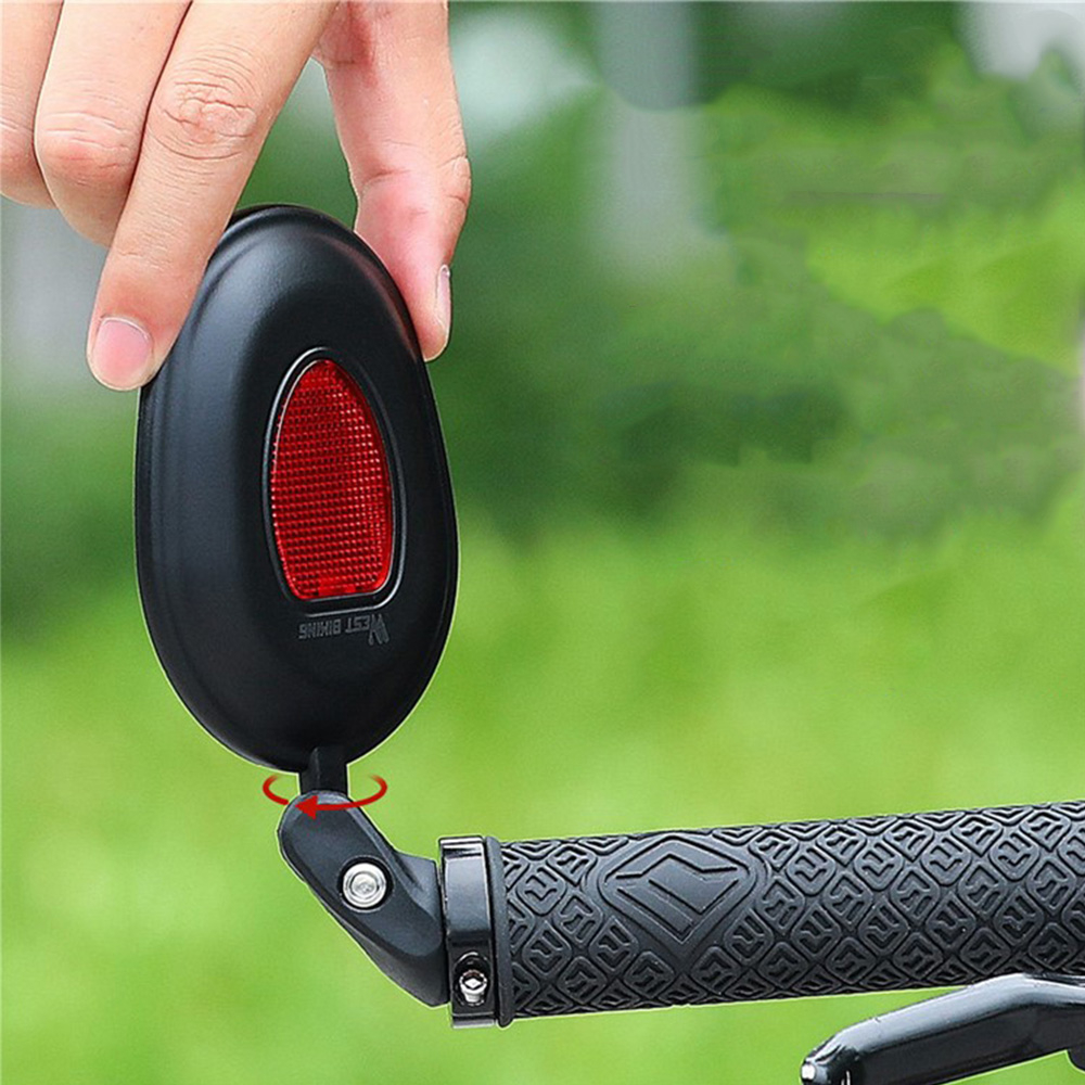 360° Universal Fahrrad Rückspiegel Velo Lenkstangen Spiegel mit Reflektor - Schwarz