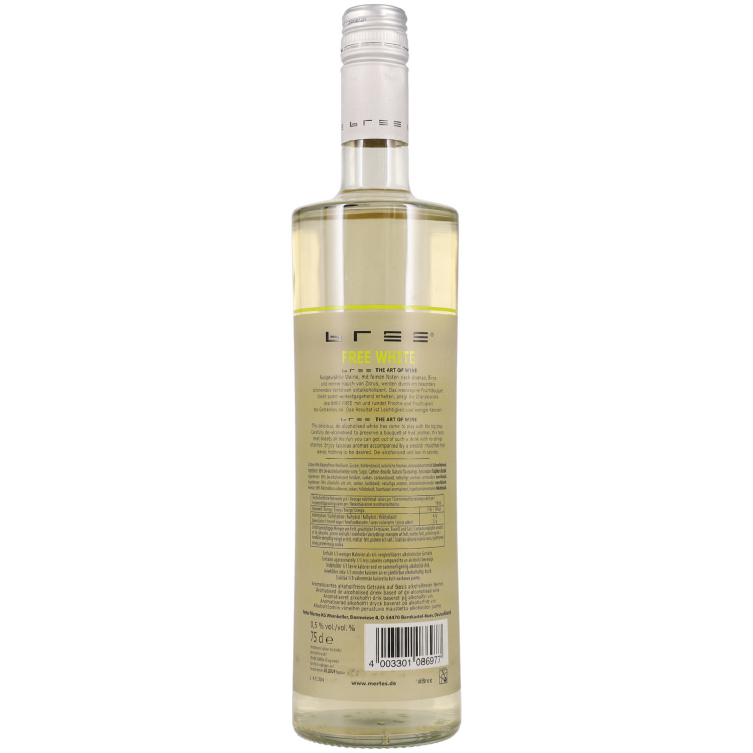 Bree Free White alkoholfrei -75cl