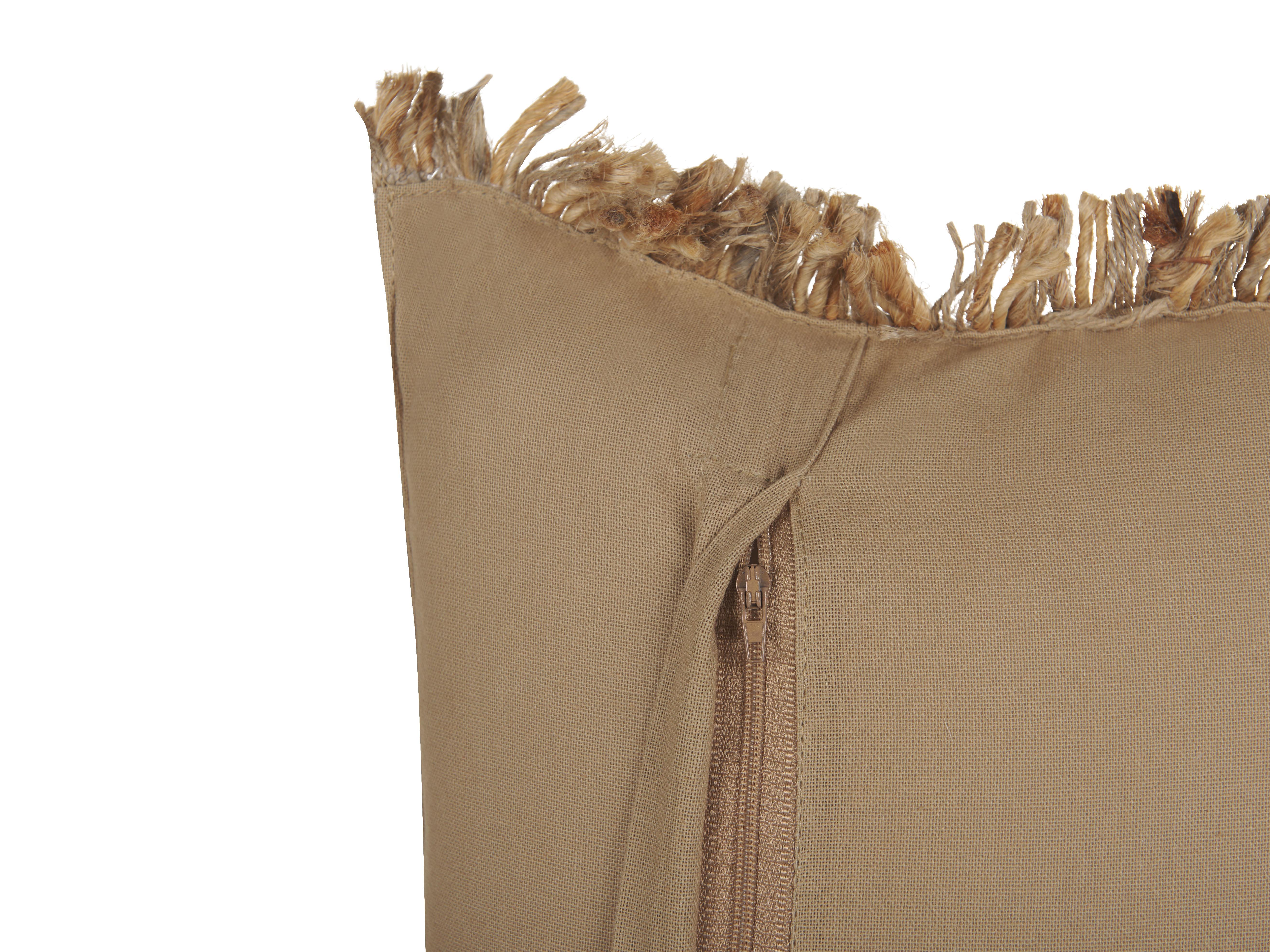 Sierkussen LEDUM Jute 30 x 50 cm Beige gestreept