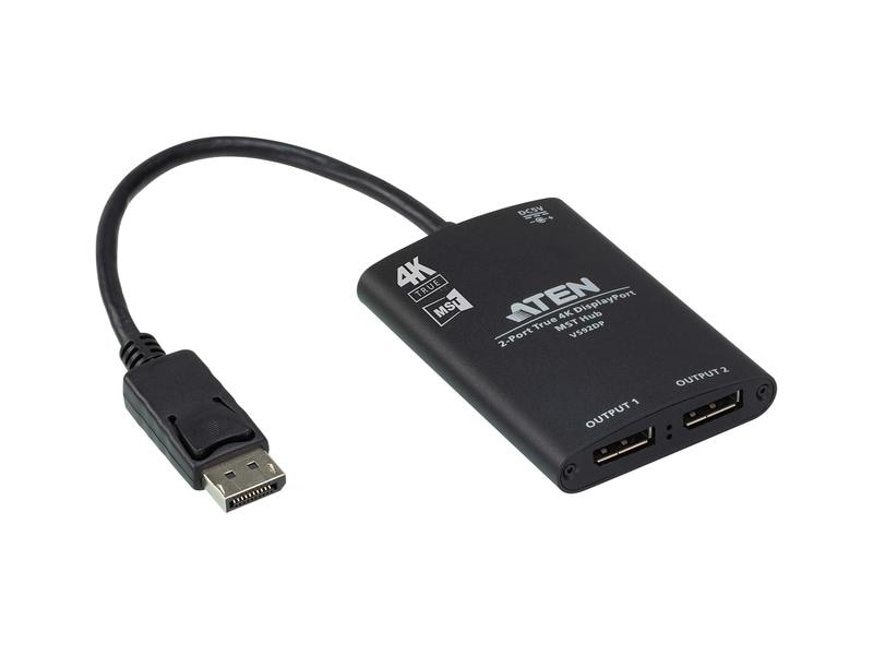 Aten 2-Port Signalsplitter VS92DP True 4K 2-Port True 4K DisplayPort MST Hub