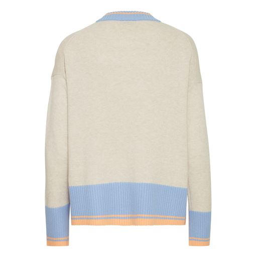Fransa Bitte Striktrøje, Limestone Melange Mix, XL