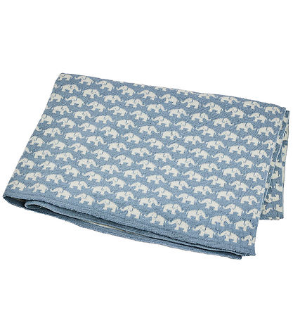 Smallstuff Kuscheldecke - Wolle - 80x100 cm - Elefanten - Blau