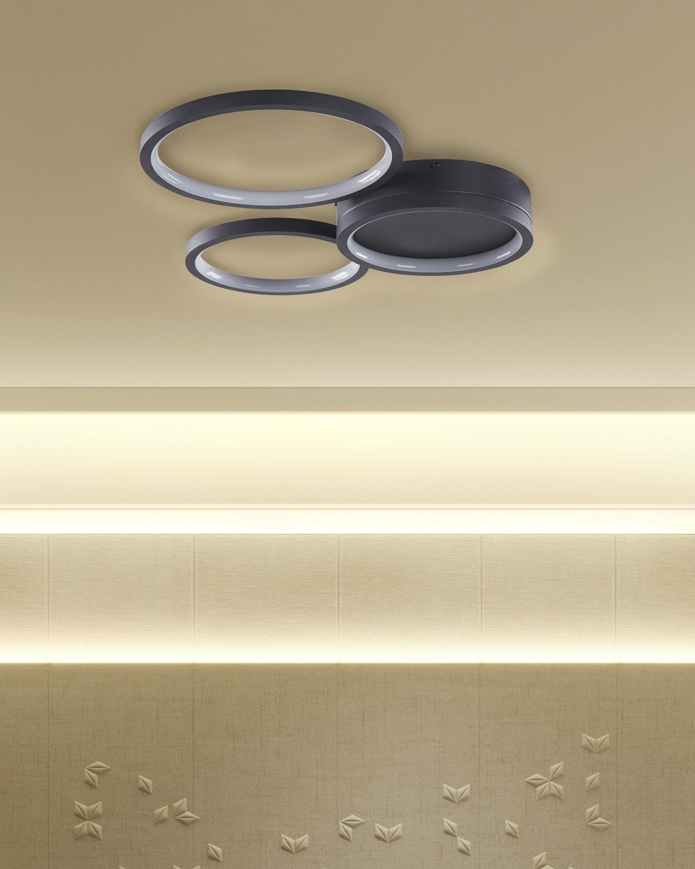 LED plafondlamp AGNAT Metaal Zwart