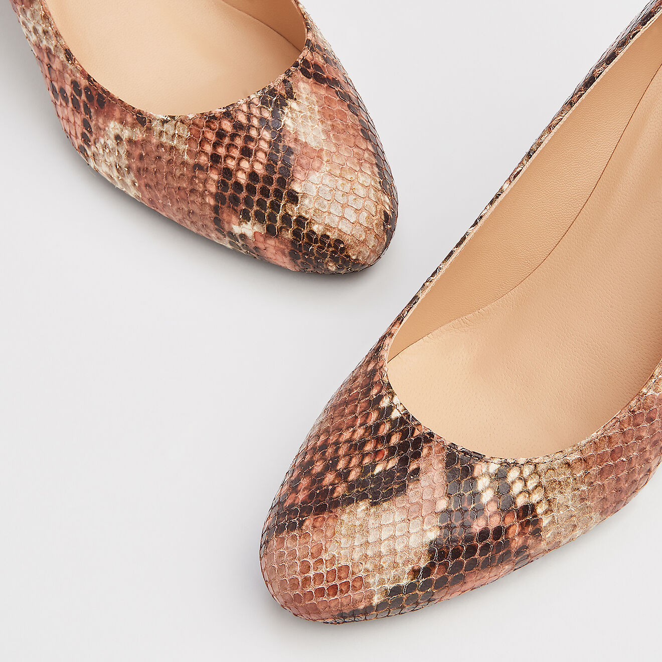 L.K. Bennett Escarpins en Cuir serpent Sersha roses - Talon 7 cm