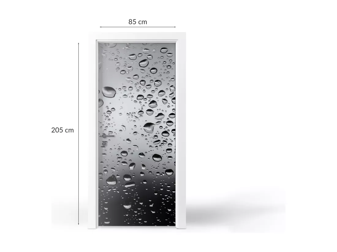 Stickers décoratifs pour portes intérieures - Gouttes de Pluie 85x205 cm