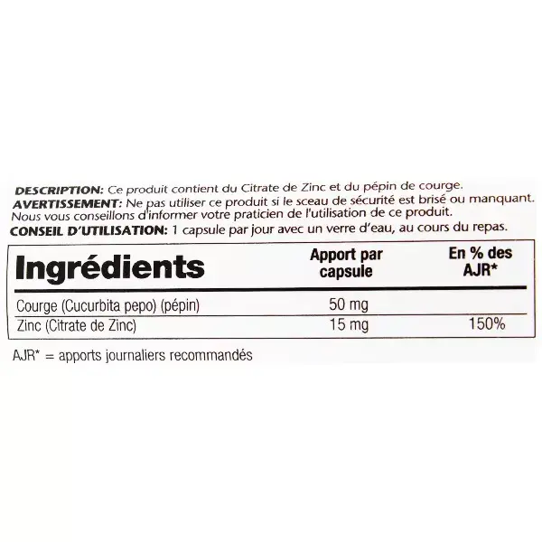 Solaray Citrato de Zinco 15mg 60 Cápsulas Vegetais