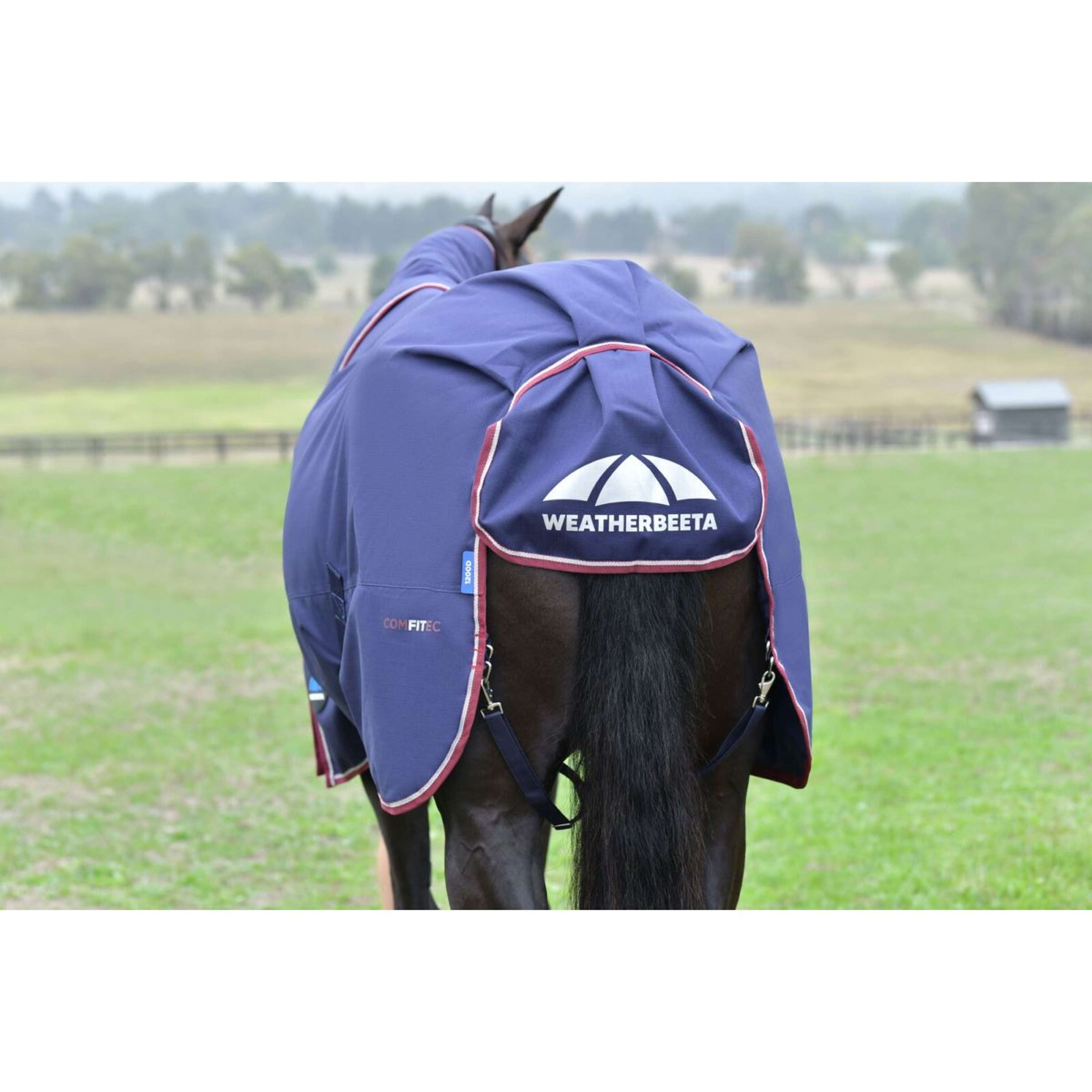WeatherBeeta ComFiTec Essential Turnout Detach-A-Neck 220g Navy/Burgun
