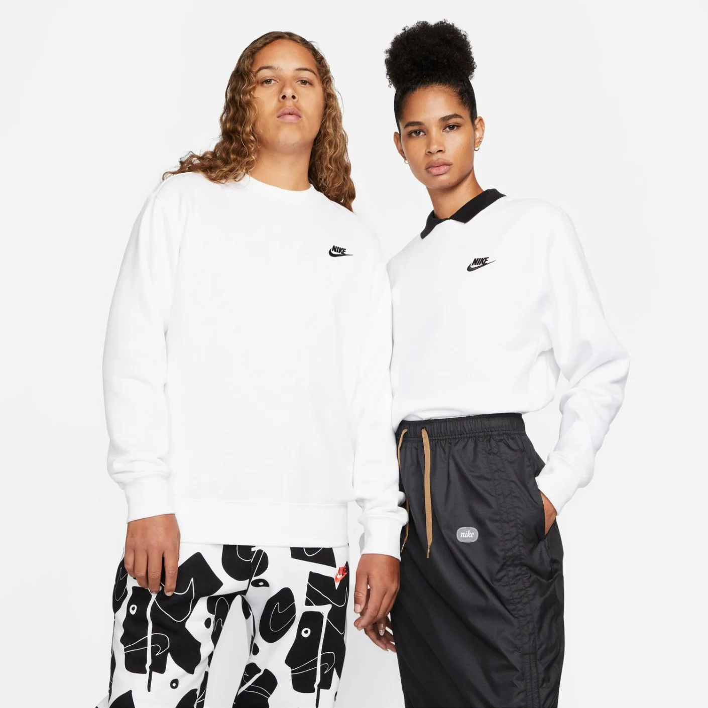 Nike Sportswear Club Fleece Crew Sweater Wit Zwart