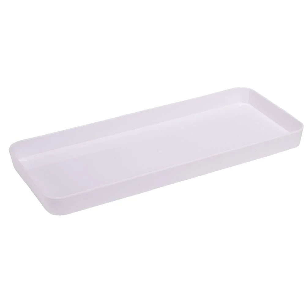 Plateau rectangulaire blanc plastique 26x11xH2cm