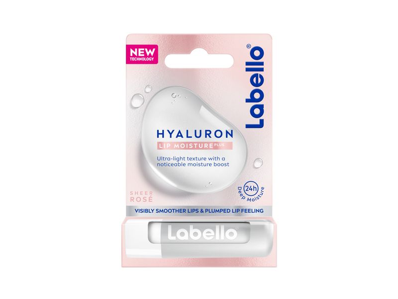LABELLO Lippenpomade Hyaluron Moisture Plus Rosé 5.2 g Innovative Lippenbalsam-Formel mit Hyaluron und Mentol für 24 Std. Feuchtigkeit