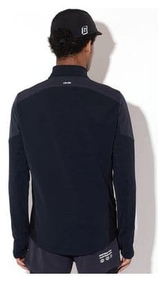 Maillot manches longues Running Hiver Circle Winter Layer Demi-zip Bleu marine