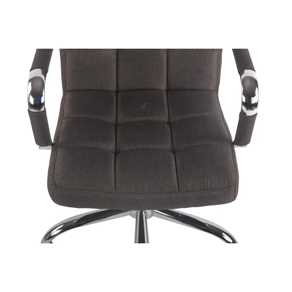 CLP Bureaustoel Deli chroom Frame - Stof - donkergrijs