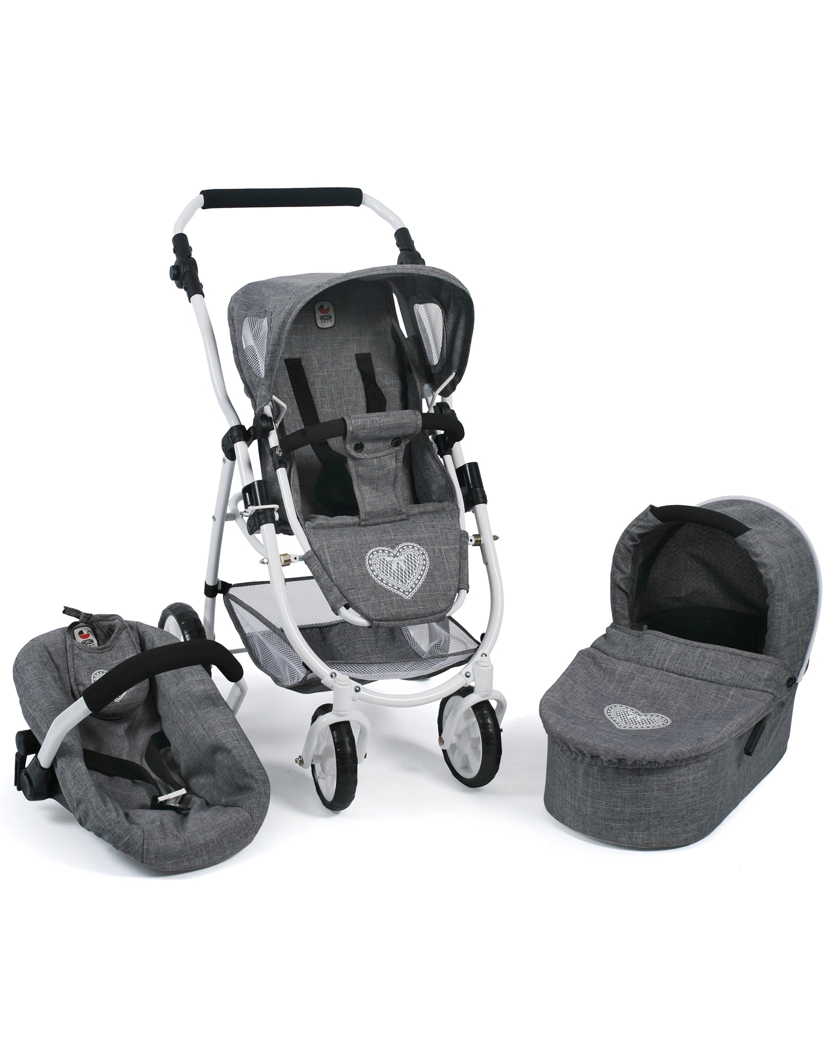 Kombi-Puppenwagen EMOTION ALL IN 3in1 in jeans grau
