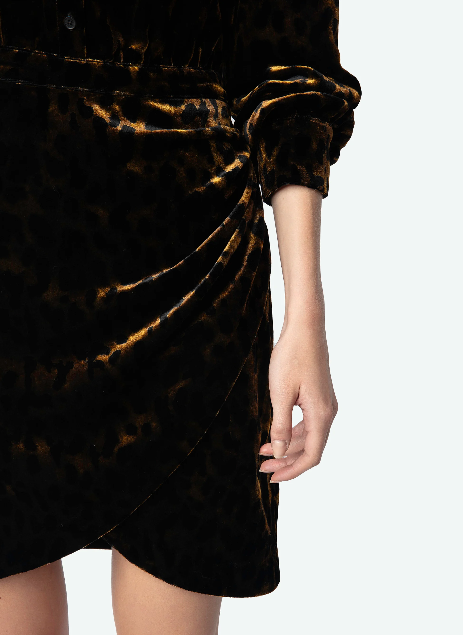 RULIPE - Robe courte en velours | Marron