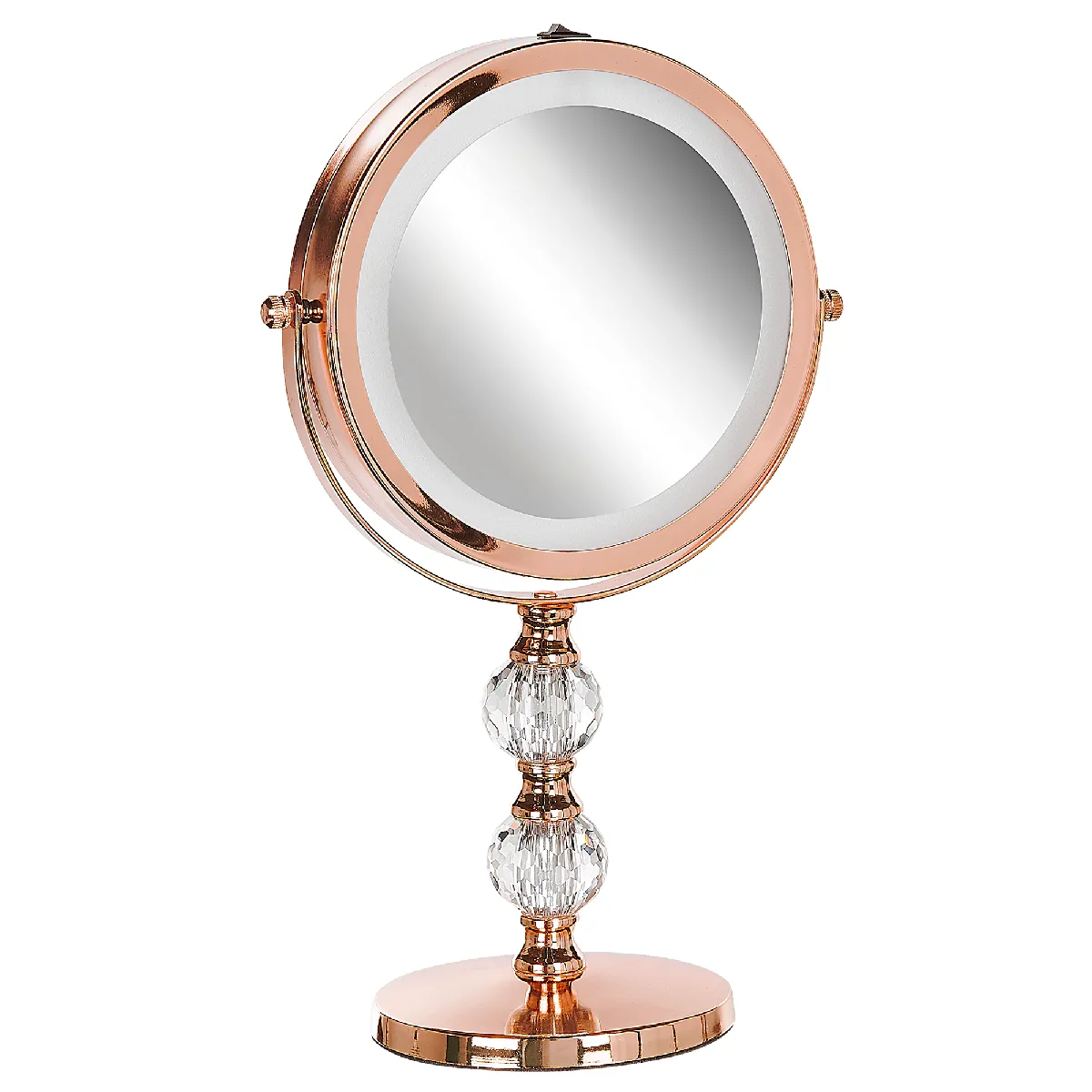 Beliani Miroir de table LED CLAIRA Rose doré