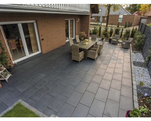 Betonnen terrastegel Bellastone Basalto antraciet met afschuining 60 cm x 40 cm x 4,5 cm