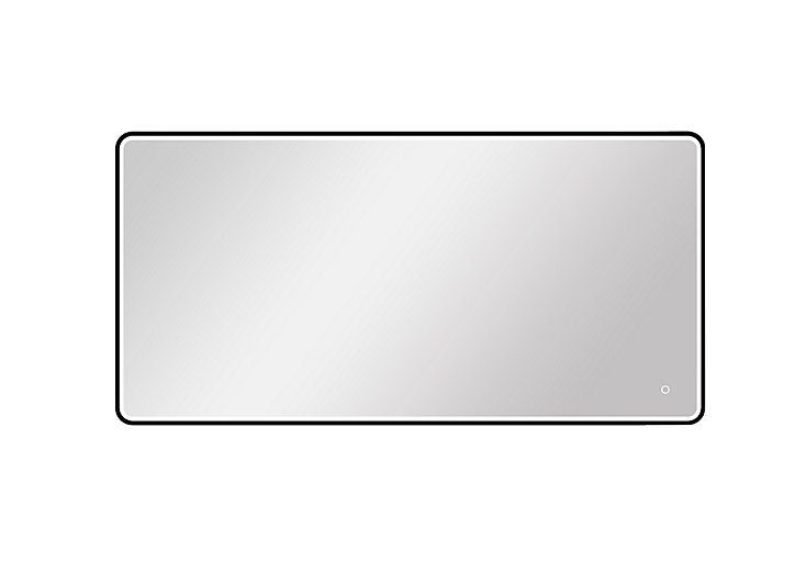 Miroir de salle de bains lumineux LED noir 120 x 60 cm, MPGlass Lyon Chic