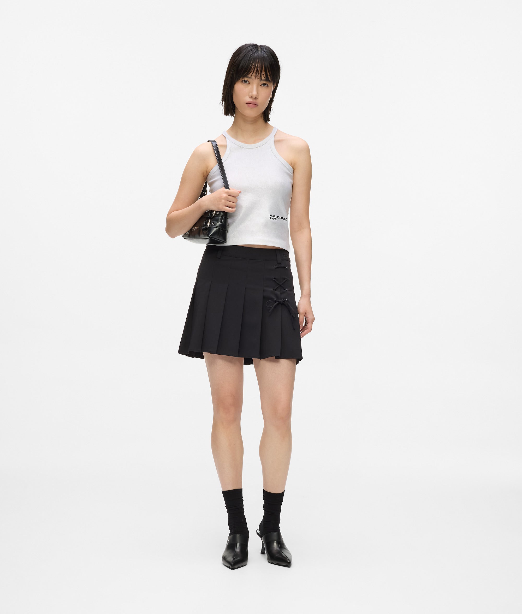 Gecoate geribbelde tanktop