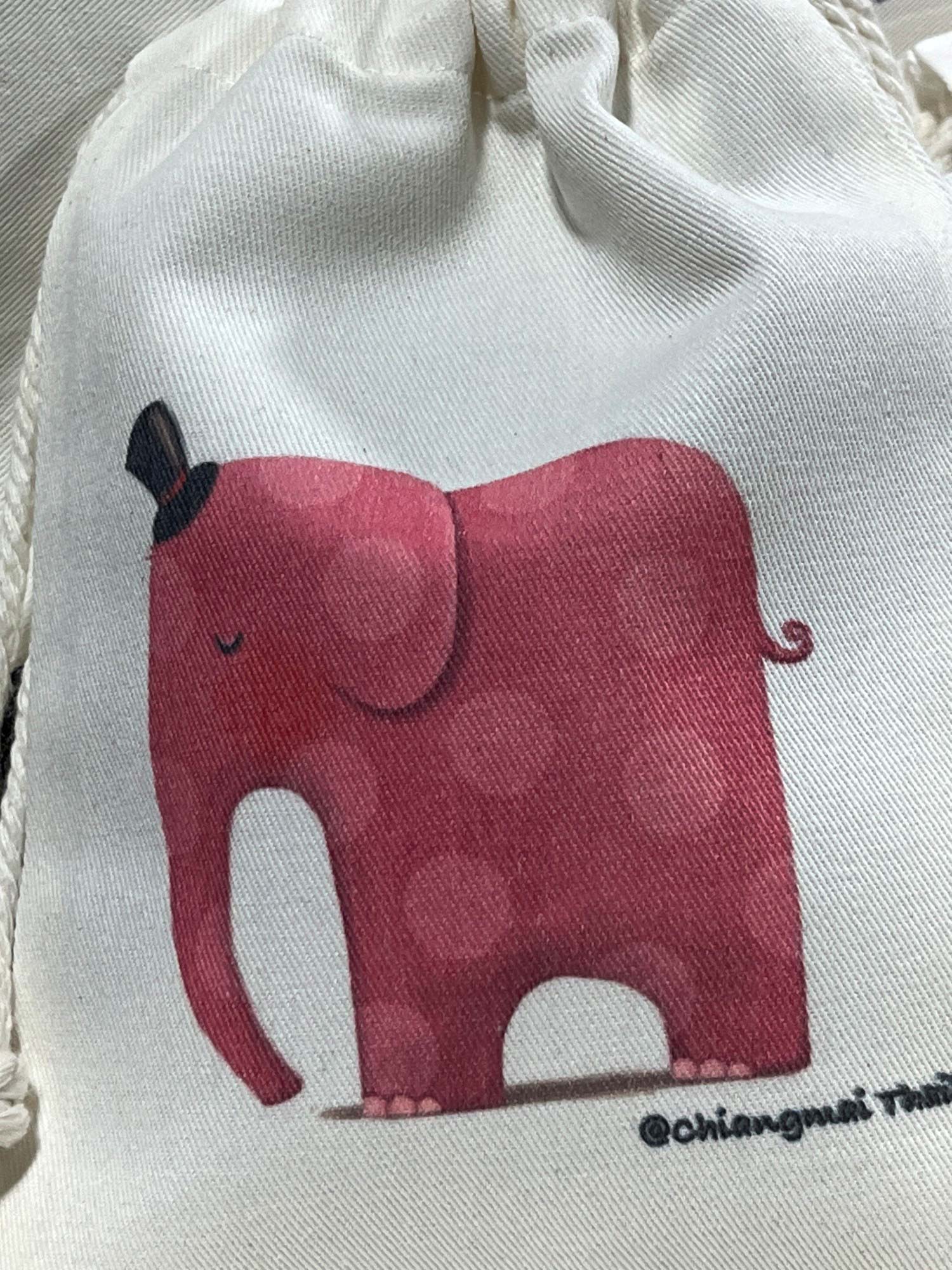 Stoffbeutel 'Rosa Elefant', multicolor, B 18,5 cm, H 21 cm günstig bestellen