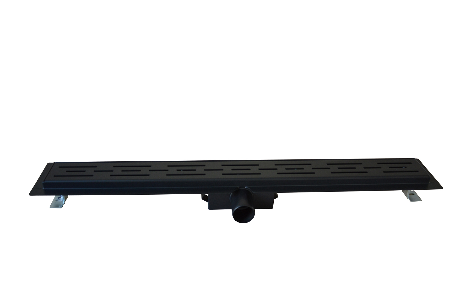 Saniclear Nero douchegoot 70cm met flens zwart mat