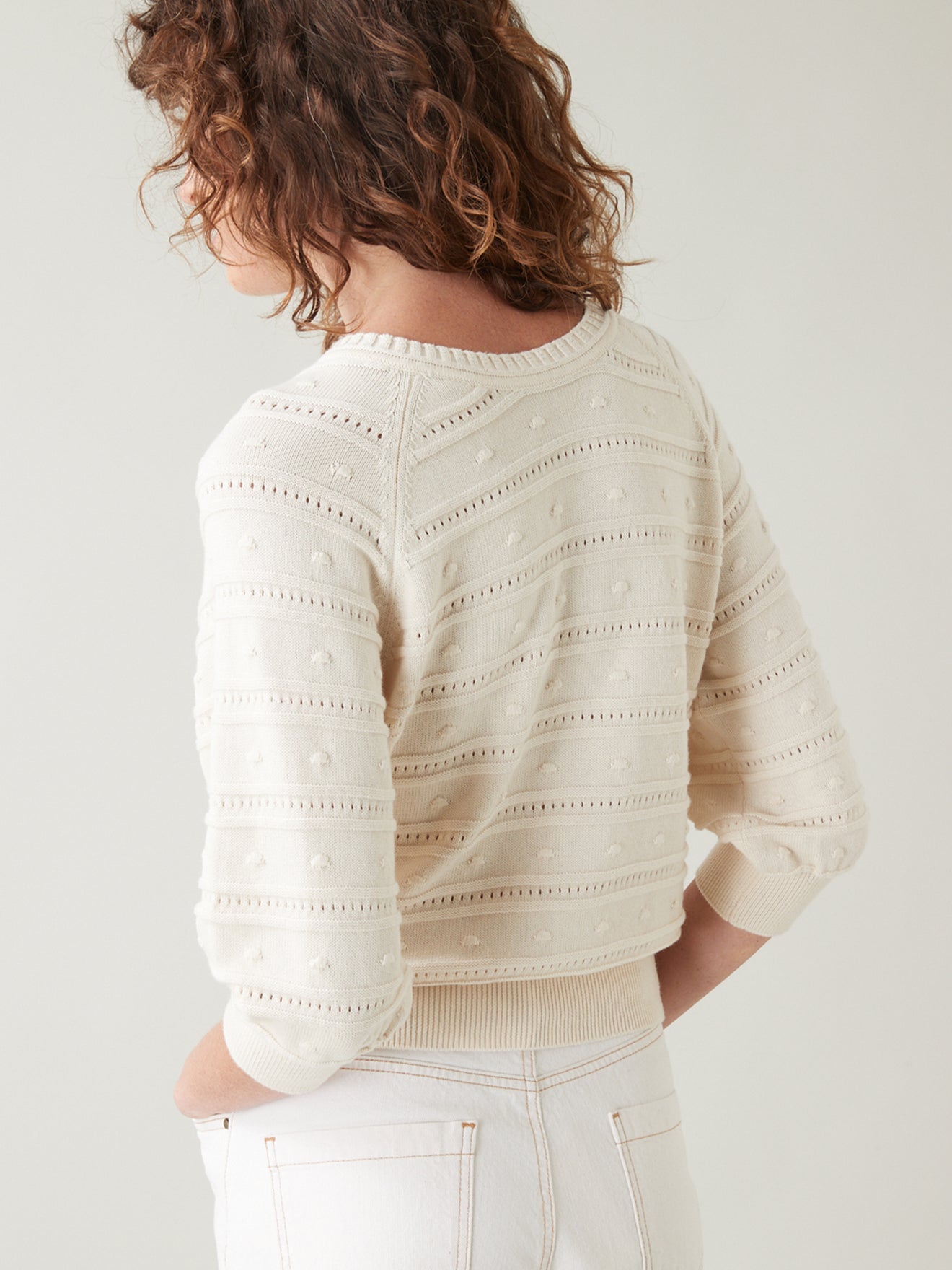 Pull plumetis pois femme coton et cachemire