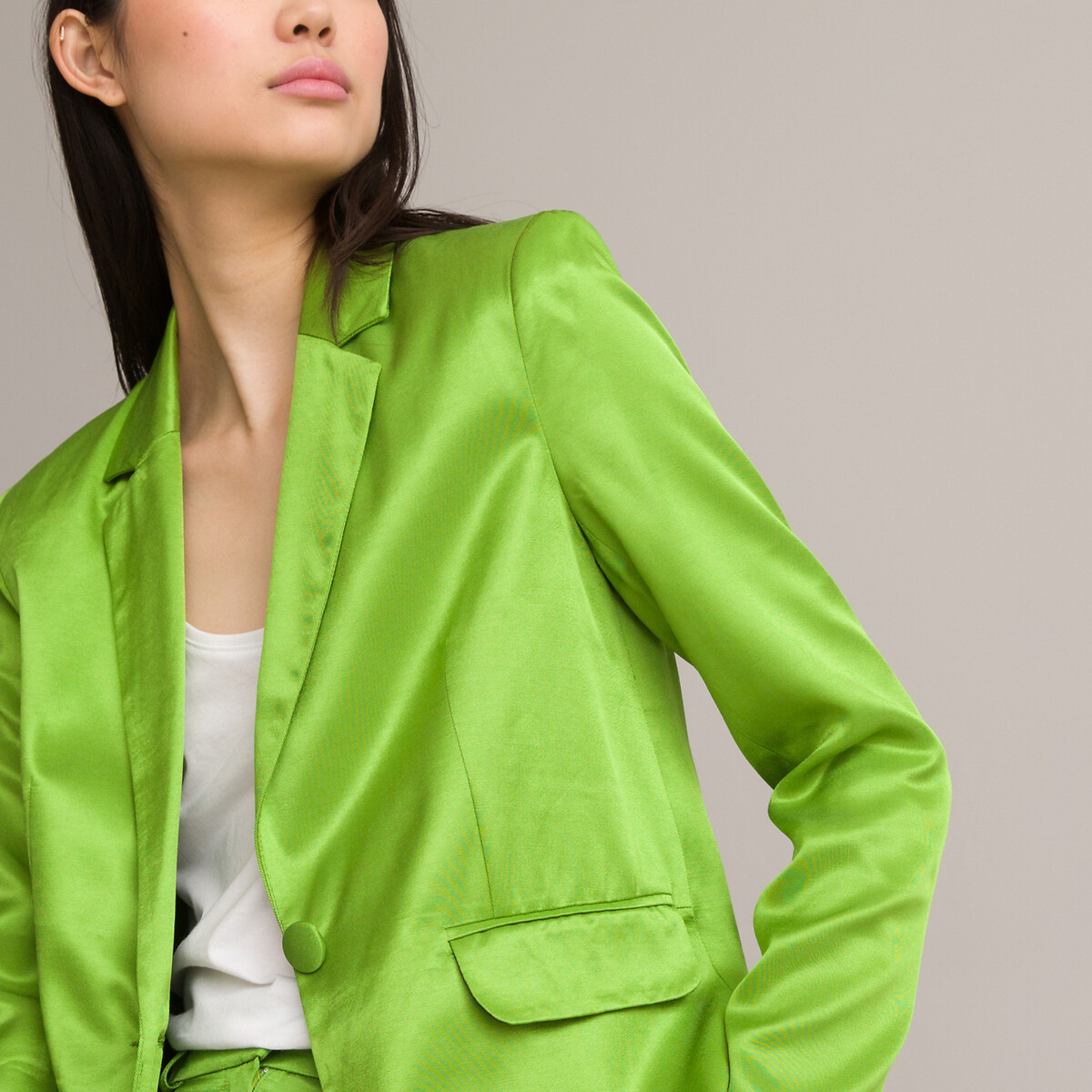 COLEÇÕES LA REDOUTE<br>Blazer acinturado em cetim