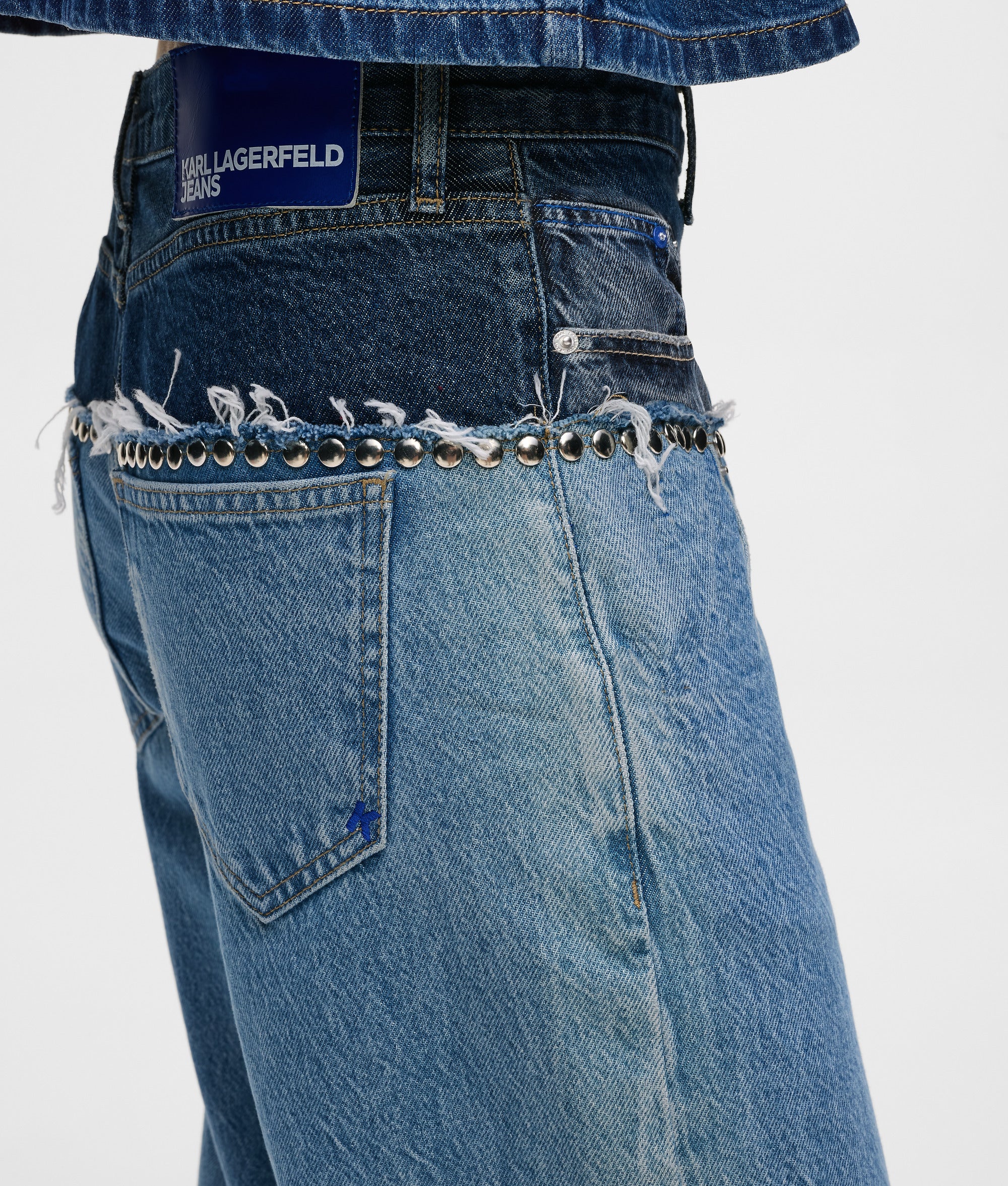 Relaxte jeans met kleurblokken