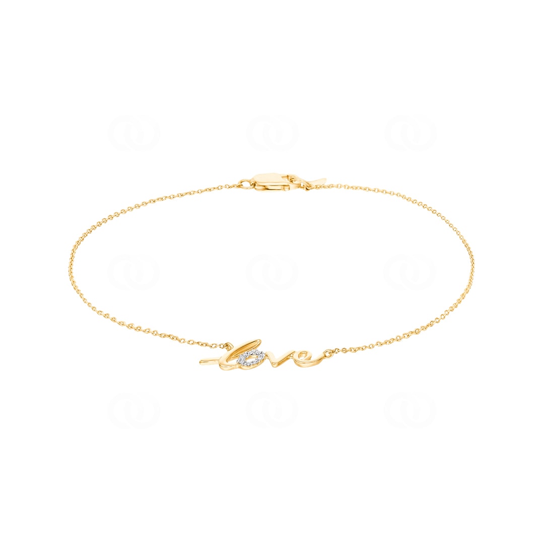 Armband 750/18 K Gelbgold Love mit Diamanten 0.03 ct H/si