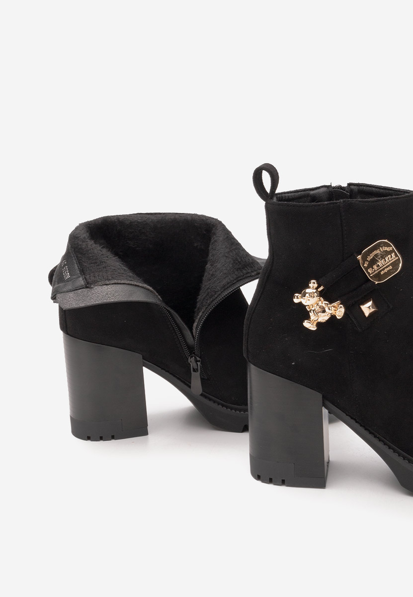 Bottines à gros talon noires Tasika