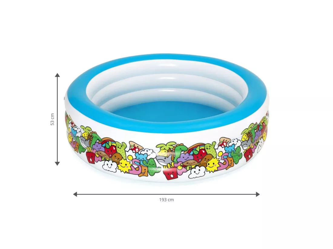 Piscine Gonflable pour Enfants Bestway Animaux de Couleurs 193x53 cm