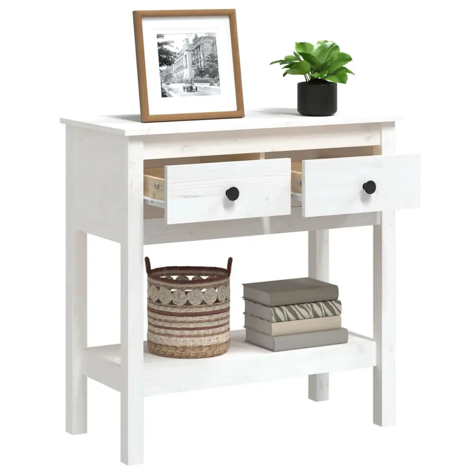 vidaXL - Wandtafel - Wit - Grenenhout