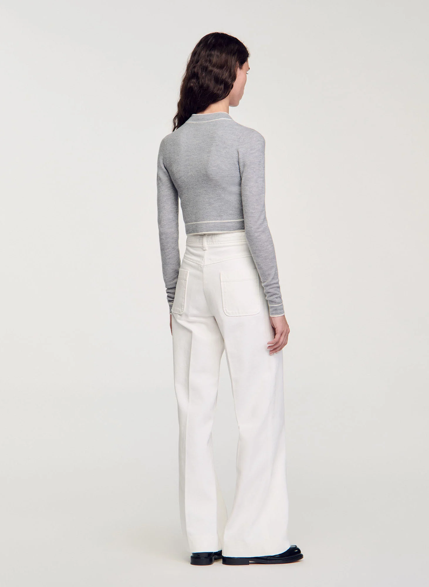Gilet col rond en laine | Gris