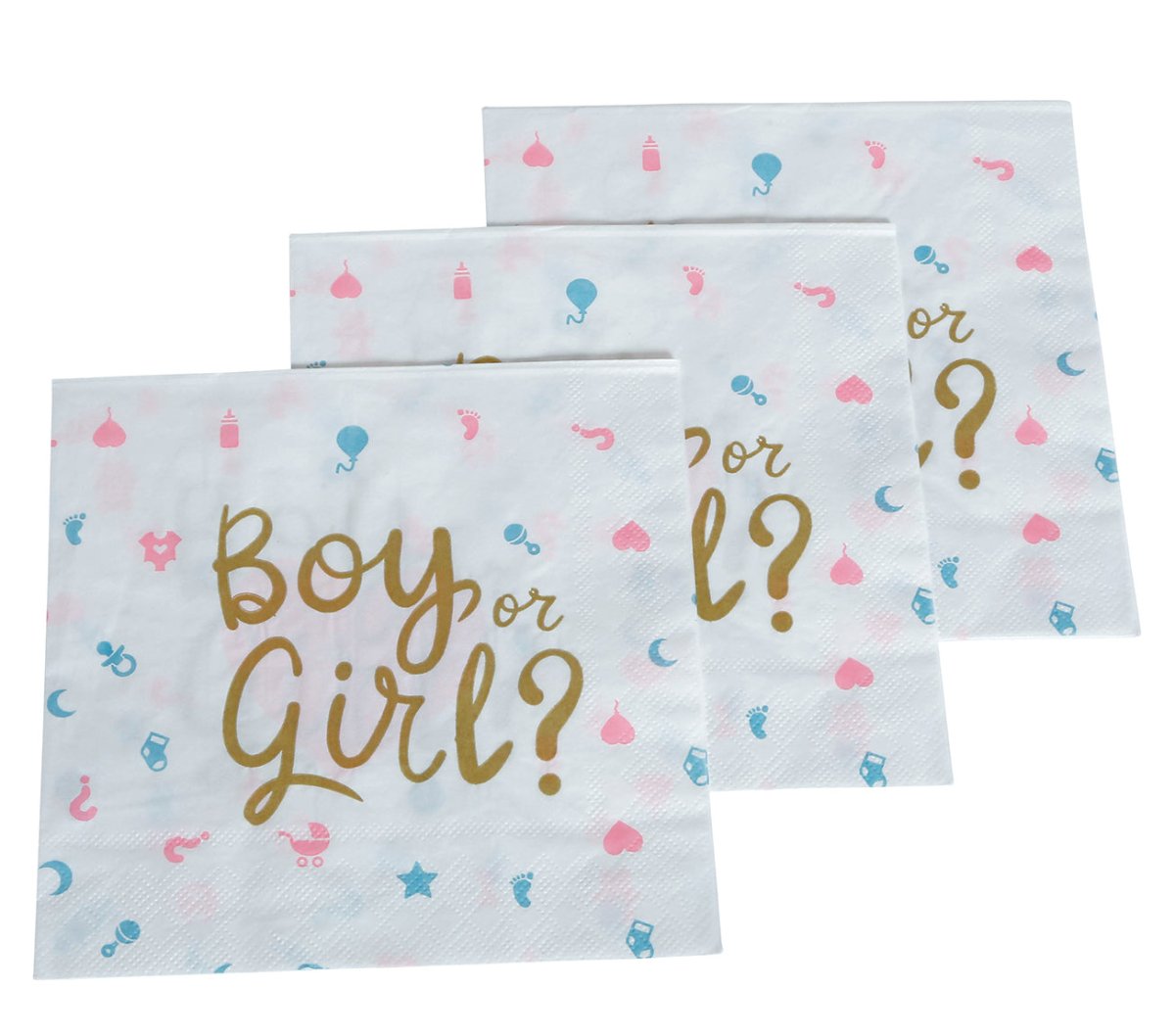 Gender Reveal Servetten 33cm 12st