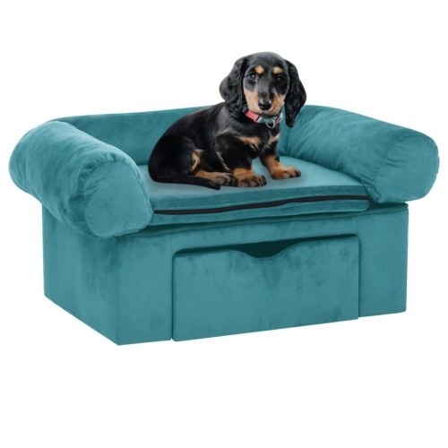 Sofá para cães Vidaxl turquesa com gaveta