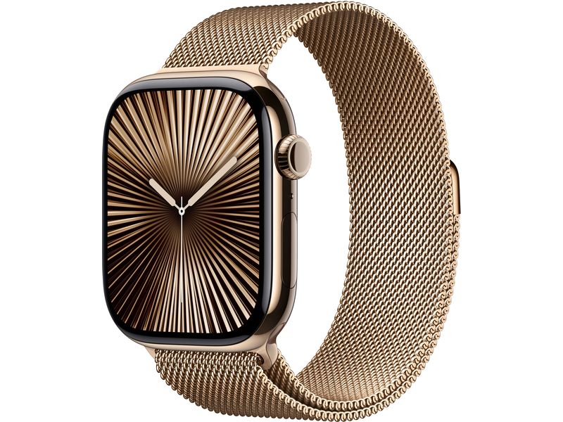 Apple Watch Series 10 46 mm LTE Titanium Gold Loop Milanese Eine glatte Zehn