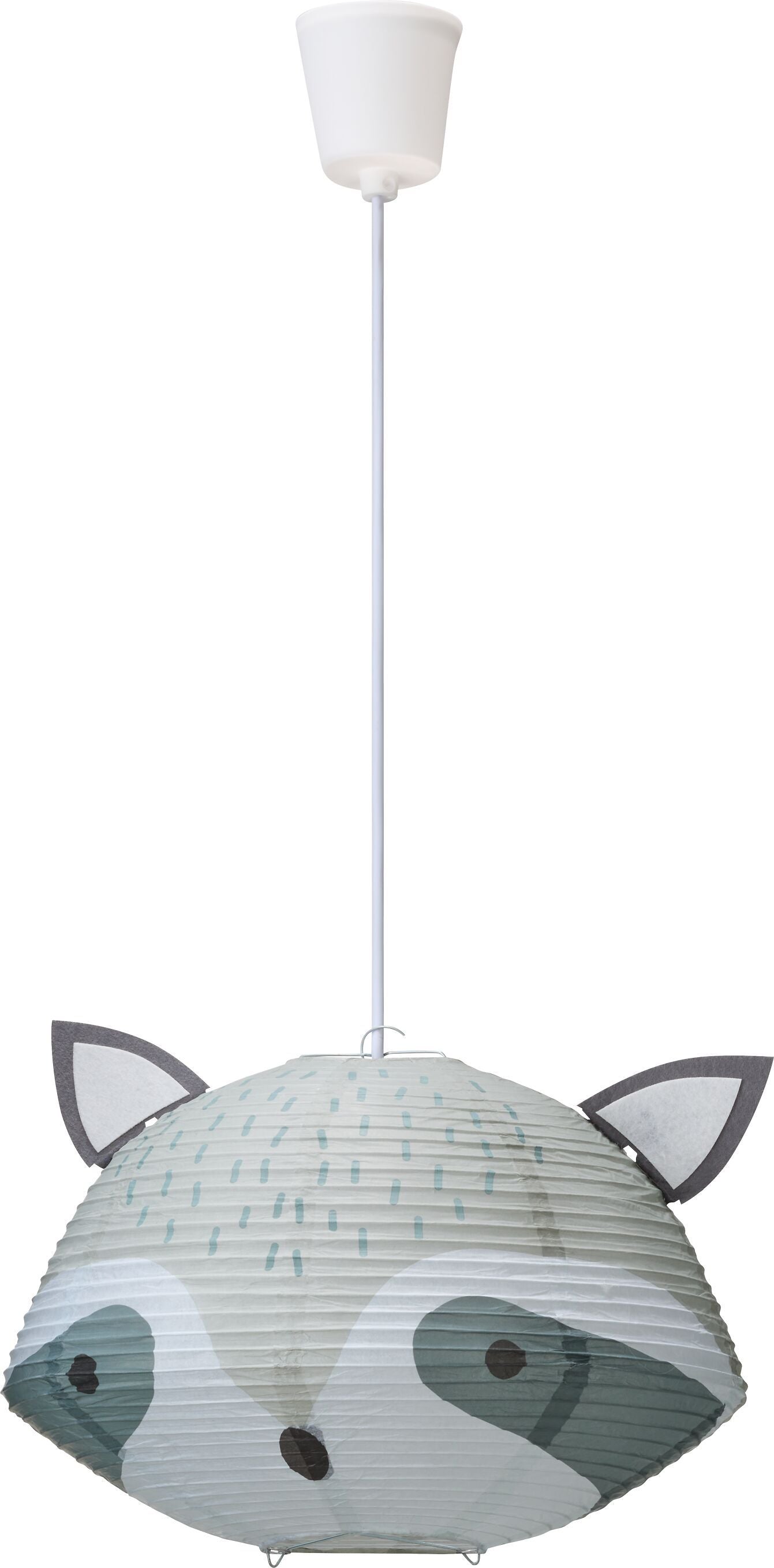 RACCOON Hängeleuchte Papier Waschbär - Grau / H: 100.0 cm x D: 35.0 cm